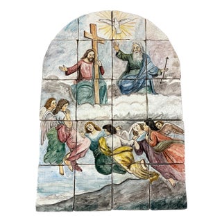 Painting of the Holy Trinity, 1950, Ceramic For Sale
