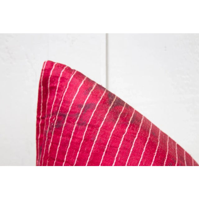 Set of Two Antique Mashru Tribal Lumbar Pillows For Sale - Image 4 of 10