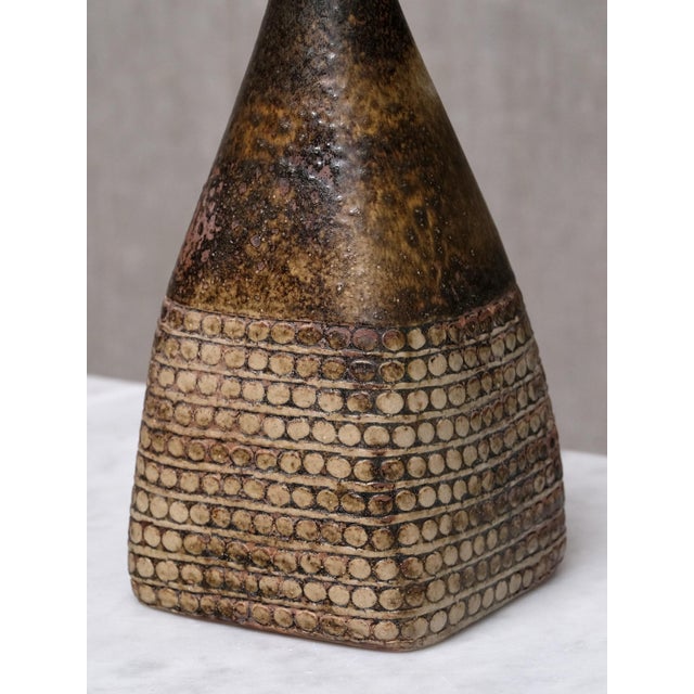 Gustavsberg Textured Stoneware Table Lamp by Stig Lindberg for Studiohanden Gustavsberg, 1950s For Sale - Image 4 of 11