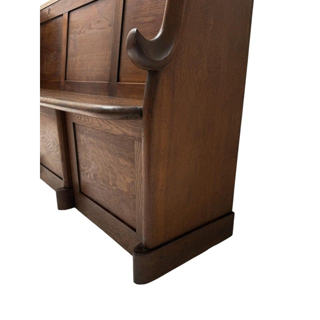 Art Deco Three-Seat Bench in Oak by Willem Penaat, 1920s For Sale - Image 10 of 17