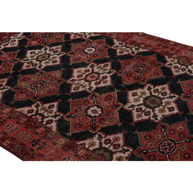 Traditional Vintage Persian Shiraz Rug in Red and Black Floral Patterns by Rug & Kilim For Sale - Image 3 of 7