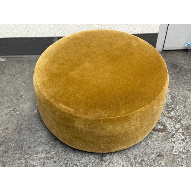 Bespoke Mohair Brown Sugar Ottoman For Sale - Image 10 of 12