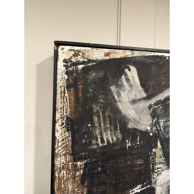 Late 20th Century Large Gestural Expressionist Oil Painting on Masonite by Morris Blackman For Sale - Image 4 of 9