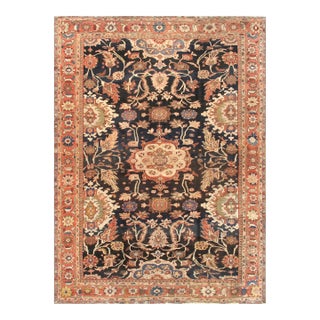 1910s Antique Ziegler Sul Black/Rose Area Rug-11' 4" X 15' 3" For Sale