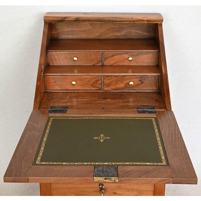 Small Directoire Style Scriban Desk Cabinet in Walnut, Early 20th Century For Sale - Image 18 of 18