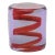Vintage 1980's Spiral Zigzag Glass Paperweight Red, Purple For Sale