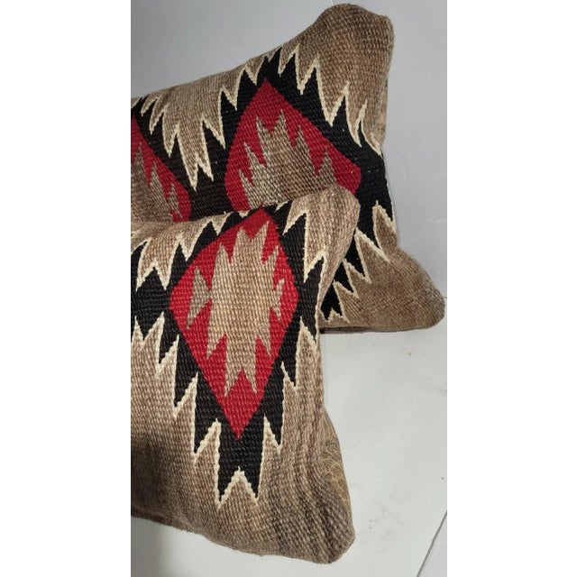 Late 20th Century 19Thc Navajo Indian Weaving Bolster Pillows -2 For Sale - Image 5 of 7