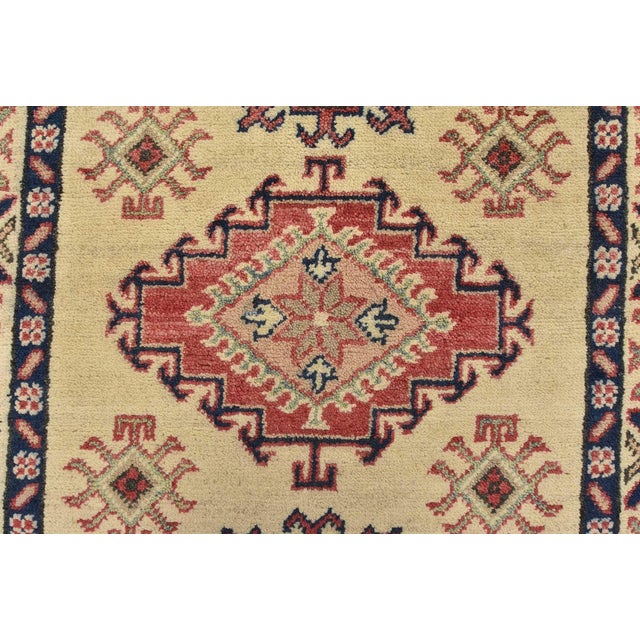 Beige Kazak Runner 2’9” X 9’7” Beige Wool Tribal Hand-Knotted Oriental Rug For Sale - Image 8 of 12