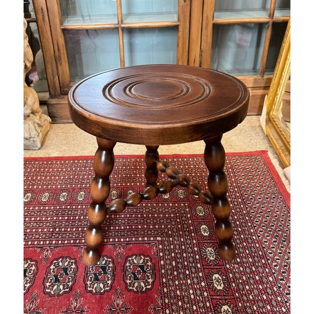 English Bobbin Leg Stool by Adoorne For Sale - Image 3 of 4