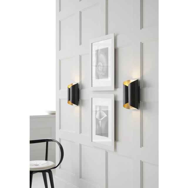 Modern AERIN for Visual Comfort Signature Selfoss Sconce in Bronze with Gild Interior For Sale - Image 3 of 4