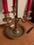 Maison Millet a Paris Bronze Bouillotte Late 19th Century With Three Candelabra Lamps Forest Green Shades - A Pair For Sale - Image 6 of 11