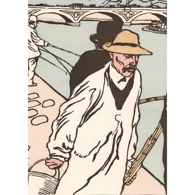 Charles Huard, Pêcheurs à la ligne, 1898, Lithograph For Sale - Image 4 of 9