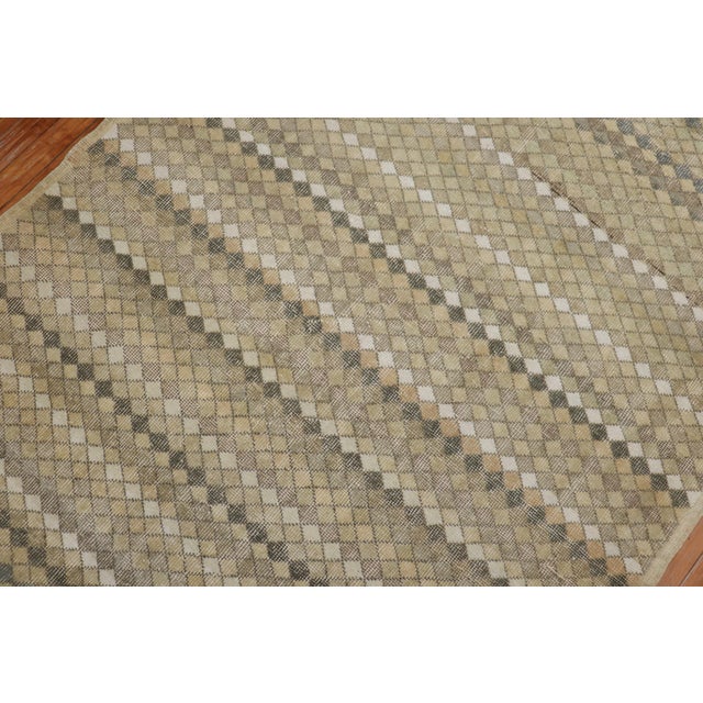 1960s Neutral Turkish Deco Runner - 4'5" x 11'4" For Sale - Image 4 of 18