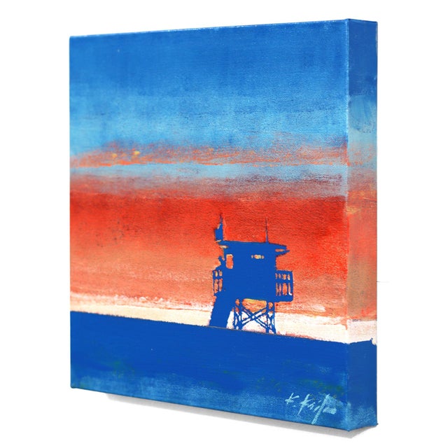 Contemporary Heat Wave - Original Modern Beach Scene Acrylic Painting on Canvas For Sale - Image 3 of 9