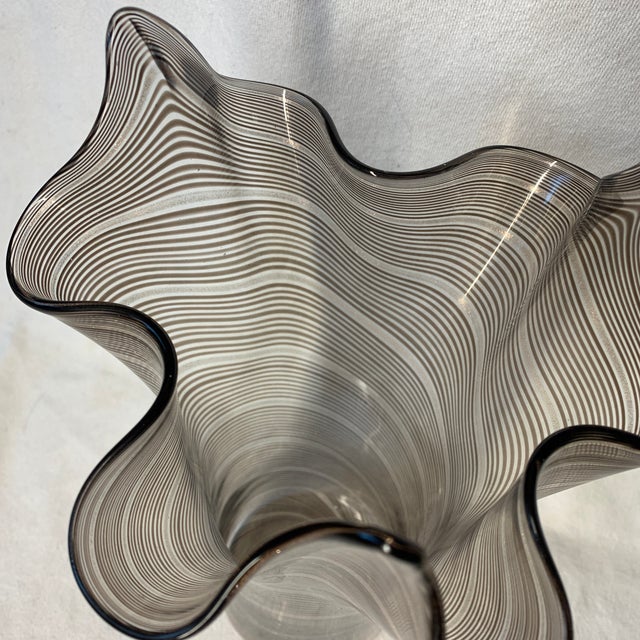Mid-Century Modern Dino Martens Murano Art Glass Vase - Handkerchief Style 12” For Sale - Image 3 of 8