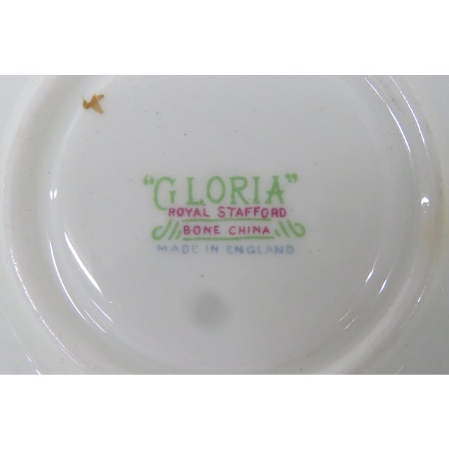 Royal Stafford Gloria Bone China Flowers Tea Cup and Saucer Set 4510b For Sale In Miami - Image 6 of 16
