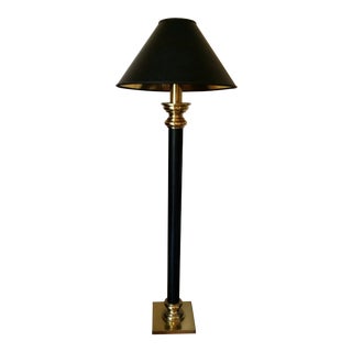 1980s Black Snakeskin Floor Lamp by Stiffel For Sale