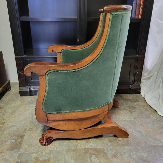 Antique Transitional Empire Beechwood Platform Rocker Tub Chairs - A ...