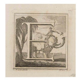 Luigi Vanvitelli, Letter E, Etching, 18th Century For Sale