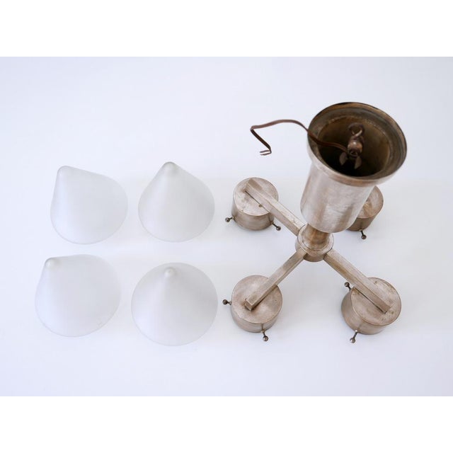 Art Deco Four-Flamed Ceiling Lamp, Germany, 1930s For Sale - Image 15 of 18