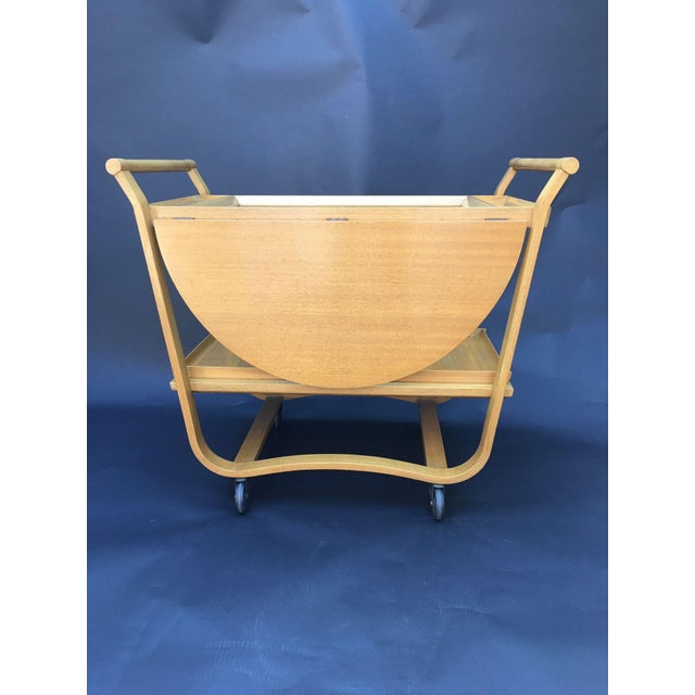 Goldenrod 1950s Edward Wormley for Dunbar Bar Cart For Sale - Image 8 of 9