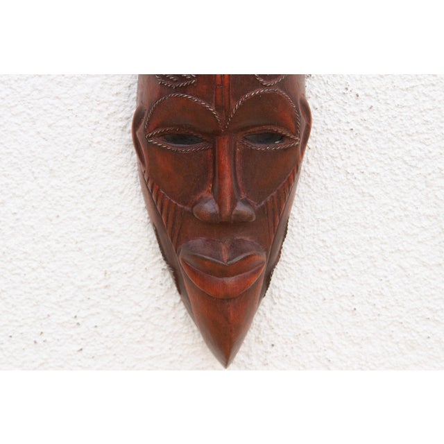 Polished Brown African Mask Wall Art For Sale In Los Angeles - Image 6 of 7