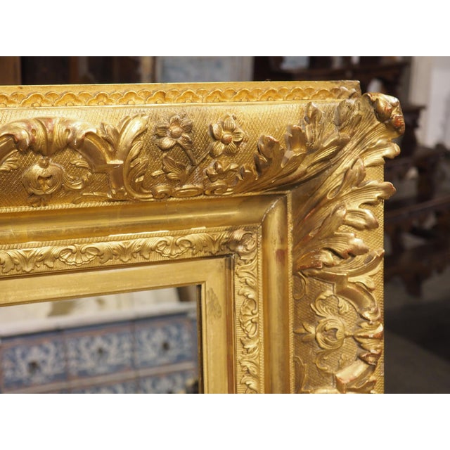 Wood Antique French Louis XIV Style Symmetrical Giltwood Mirror, Circa 1890 For Sale - Image 7 of 18
