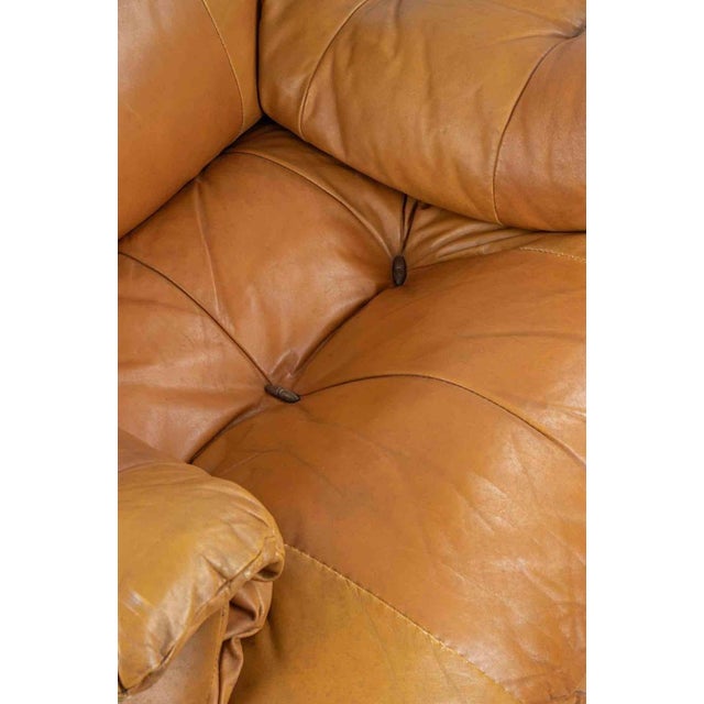 Animal Skin Vintage Leather Armchair by E. Cobianchi for INSA, Italy, 1970s For Sale - Image 7 of 10