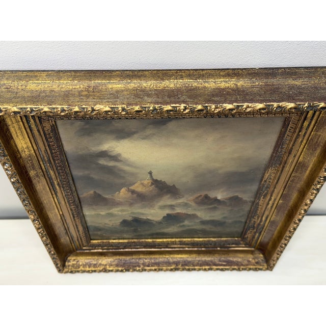 Sarah Louisa Kilpack (1839–1909) | La Corbière Lighthouse, Jersey | Dramatic Victorian Marine Oil on Board, c.1880 For Sale - Image 6 of 18