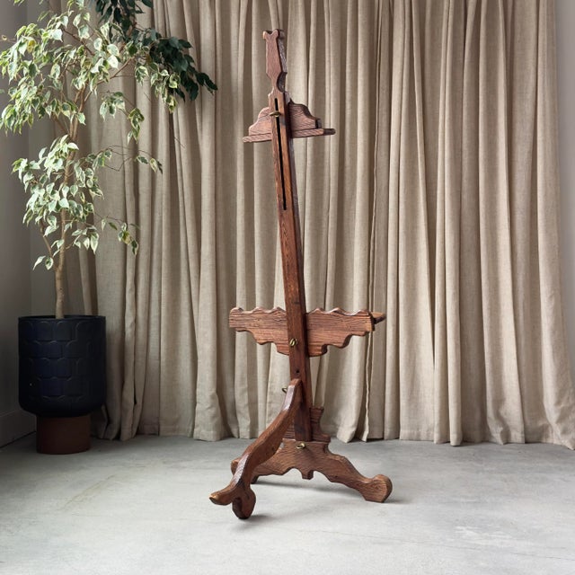 Sienna 1970s Witco Carved Wood Artist's Easel For Sale - Image 8 of 12