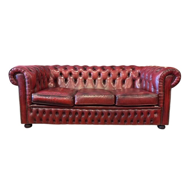 Vintage Chesterfield Leather Sofa For Sale - Image 6 of 6