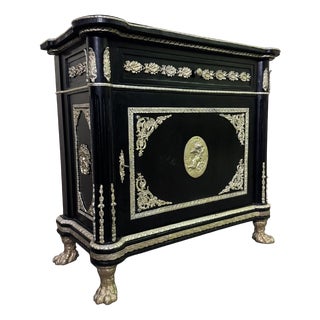 Napoleon III Boulle Lacquered Wood Cupboard, 1920s For Sale