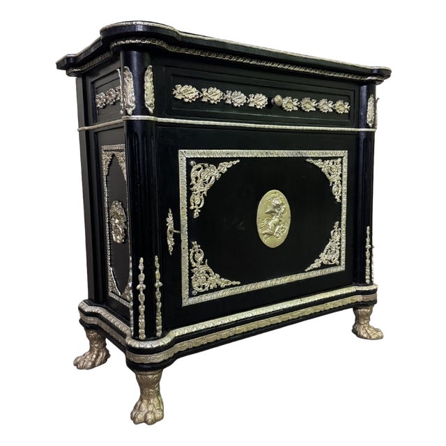 Napoleon III Boulle Lacquered Wood Cupboard, 1920s For Sale