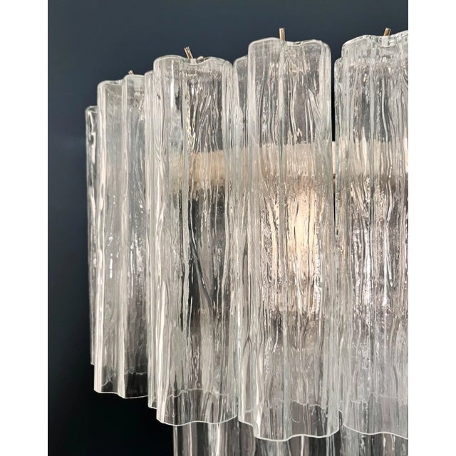 Vintage Murano Glass Tube Wall Sconces with 13 Transaparent Glass Tube, 1990s, Set of 2 For Sale - Image 12 of 17