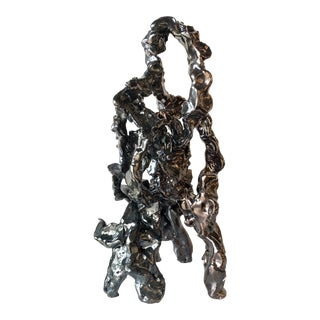 "Introspection Object Metallic" Contemporary Abstract Ceramic Sculpture by Nathan Mason For Sale