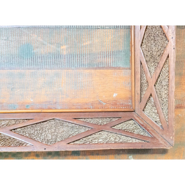Mid-Century Rustic Primitive Folk Art Wood Picture or Painting Frame For Sale In New York - Image 6 of 10