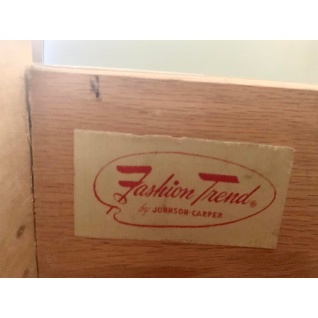 Johnson Carper Vintage Mid-Century Modern Highboy Dresser For Sale - Image 4 of 4