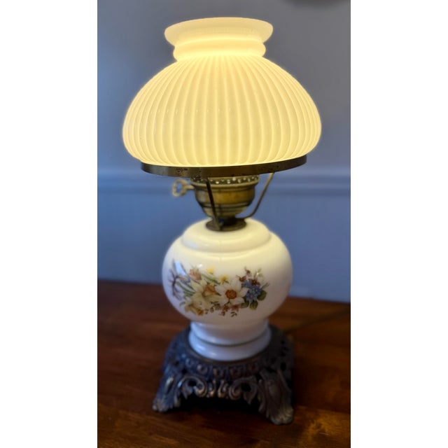 Metal Vintage Victorian GWTW Hurricane Table Lamp For Sale - Image 7 of 12