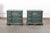 Verdigris Mid 20th Century Shell Motif Pair of Chests Painted in Rich Peacock For Sale - Image 8 of 13