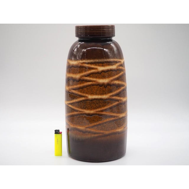 Ceramic Large Glazed Ceramic Floor Vase by Oswald Kleudgen for Scheurich, 1970s For Sale - Image 7 of 8