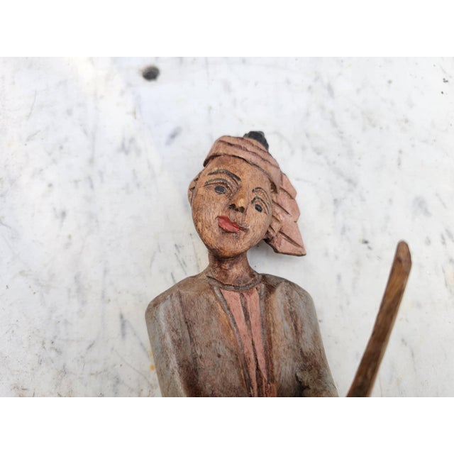 Carved Figure in Beech, 1890s For Sale - Image 3 of 10