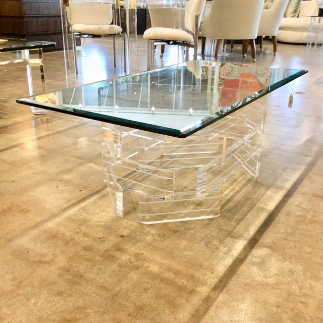 Mid-Century Modern 1970s Stacked Lucite and Coffee Table For Sale - Image 3 of 9
