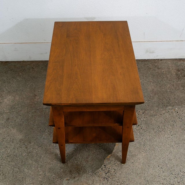 Mid-Century Modern 1960s Mid Century Modern Table Solid Wood End Side Nightstand 3 Tier Vintage Rectangular For Sale - Image 3 of 12