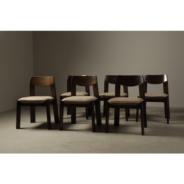 Brutalist Oak Dining Chairs, Netherlands, 1970s, Set of 6 For Sale - Image 16 of 16