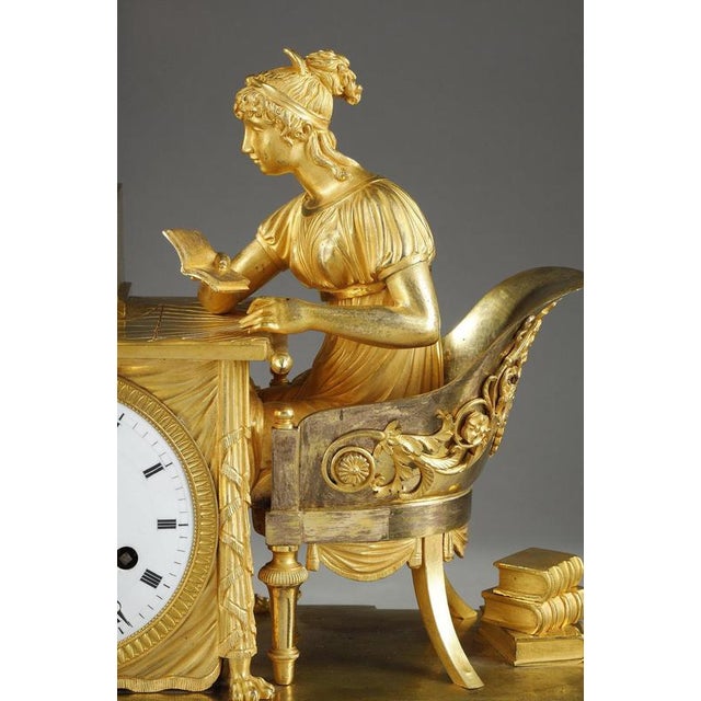 Early 19th Century Empire Astronomy Lesson Clock, 1800s For Sale - Image 6 of 18