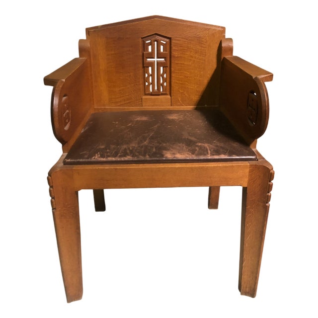 Art Deco Ecclesiastical Armchair, 1920 For Sale