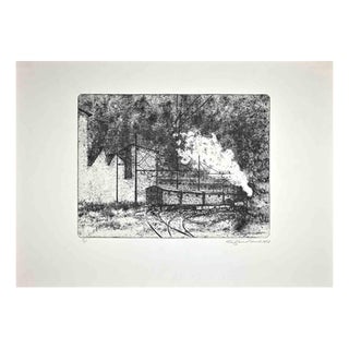 Enrico Gaudino, Scalo Ferroviario, Etching, 1958 For Sale