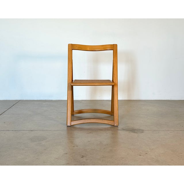 Vintage Folding Chairs in Ash and Vienna Straw, 1970s, Set of 4 For Sale - Image 11 of 18