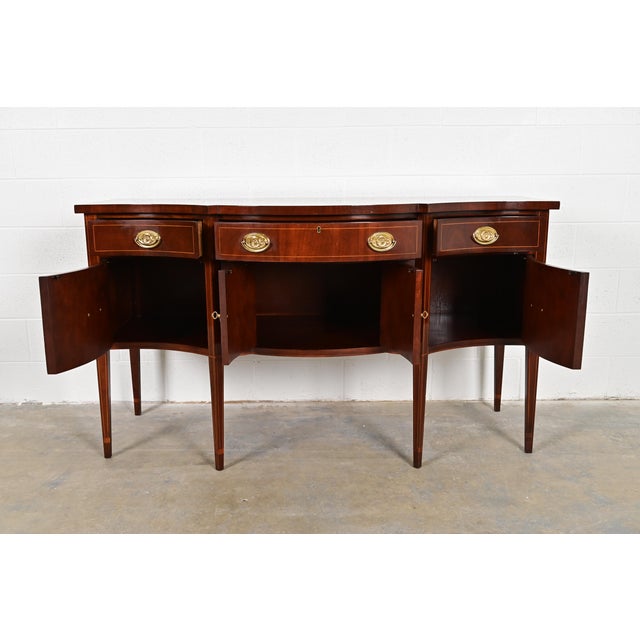 Late 20th Century Baker Furniture Federal Inlaid Mahogany Sideboard Credenza For Sale - Image 5 of 16