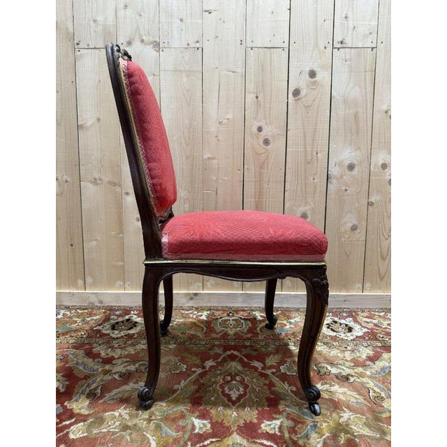 Louis XV Style Chairs in Walnut and Brass, Set of 6 For Sale - Image 5 of 12
